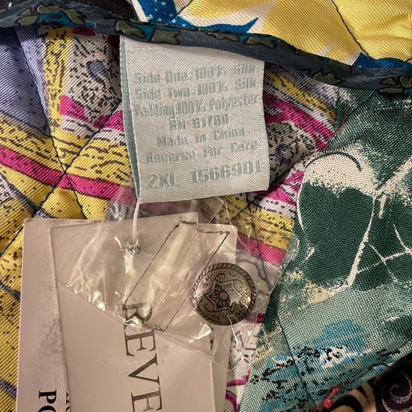 ❌SOLD❌New Patchwork silk reversible women's jacket coat size 2XL - Picture 5 of 17